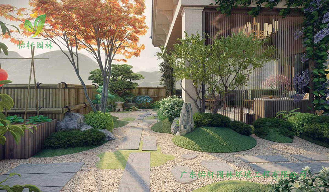 惠州湖畔新城周女士家的别墅花园景观设计效果图